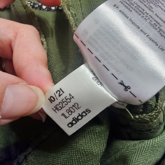 ADIDAS IVY PARK TWILL JOGGER PANTS- Unisex Youth Size XL- Green Houndstooth - Picture 12 of 13